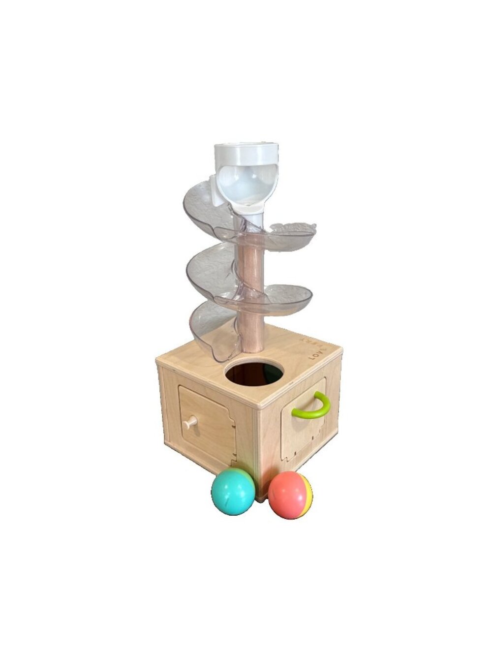 Lovevery The Babbler Slide & Seek Ball Run Montessori Drop – Both Balls Included